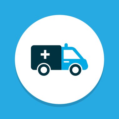 Ambulans simgesi renkli sembol. Premium kalite izole ilk yardım elemanı trendy tarzı.