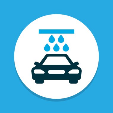 Aktarım temizleme simgesini renkli sembol. Premium kalite izole araç yıkama elemanı modaya uygun tarzda.