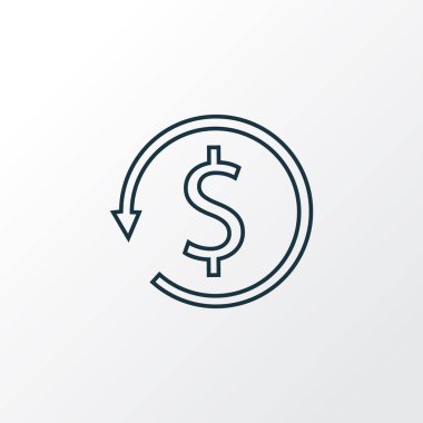 Simge satırı simgesi geri para. Premium kalite izole gelir öğe trendy tarzı.