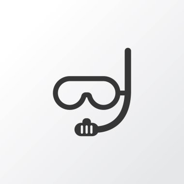 Sualtı maskesi simgesi. Moda tarzında birinci kalite izole edilmiş dalgıç ögesi.