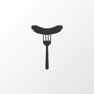 Sosis simgesi. Kaliteli kalite izole edilmiş sucuk ögesi modada.