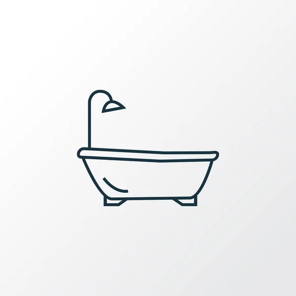 Bañera icono símbolo de línea. Elemento de baño aislado de calidad premium en estilo moderno . — Vector de stock