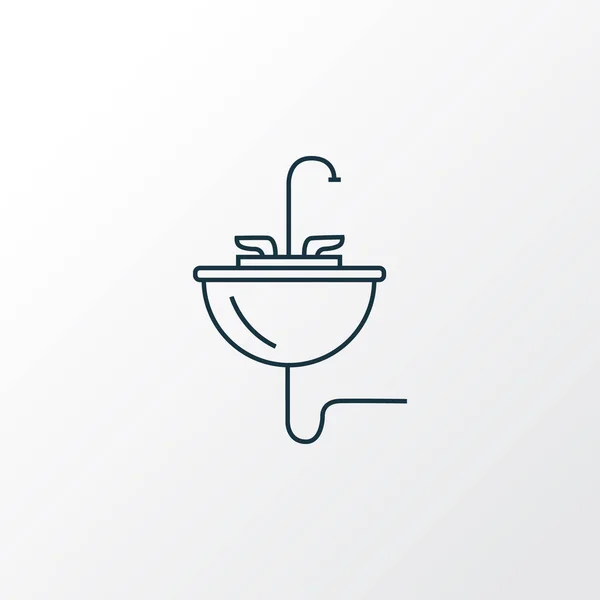 Évier icône ligne symbole. Lavabo isolé de qualité supérieure dans un style branché . — Image vectorielle