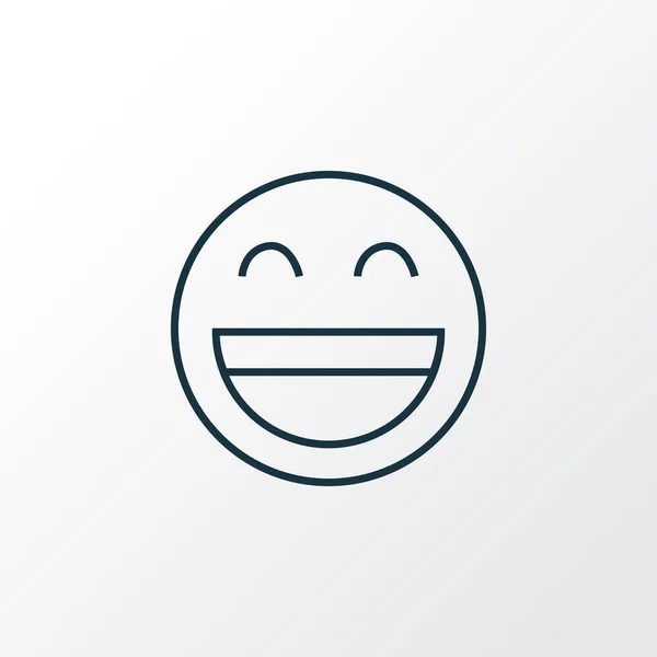 สัญลักษณ์เส้นไอคอนรอยยิ้ม องค์ประกอบอีโมติคอนยิ้มที่โดดเดี่ยวคุณภาพพรีเมี่ยมในสไตล์อินเทรนด์ . — ภาพเวกเตอร์สต็อก