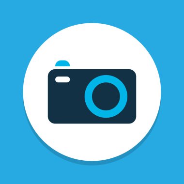 Kamera simgesi renkli sembol. Premium kalite izole fotoğraf öğesi trendy tarzı.