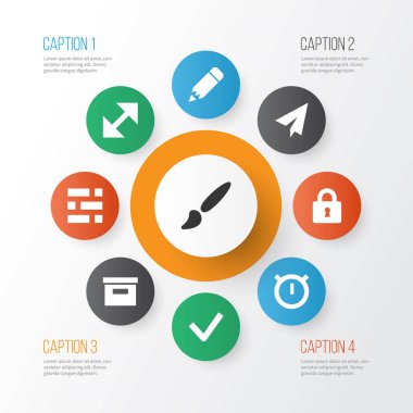 Set arabirimi simgeleri düzenleme ile arşiv, gönderme ve diğer öğeleri değiştirebilir. İzole vektör çizim arayüzü simgeler.