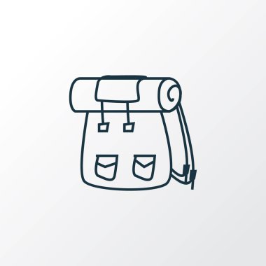 Sırt çantası simgesini satır sembolü. Premium kalite izole çantanı öğe trendy tarzı.