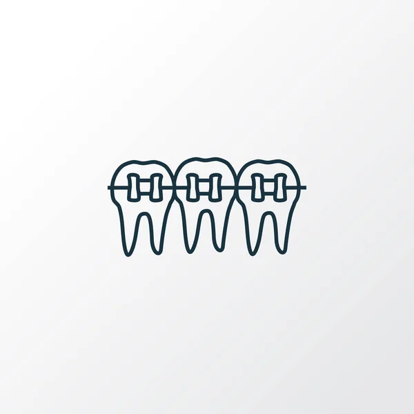 Tirantes símbolo de línea de icono. Elemento de dentición aislado de primera calidad en estilo moderno. — Vector de stock