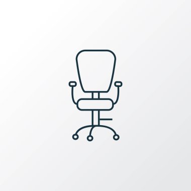 Ofis sandalye simge satır sembolü. Premium kalite izole ergonomik koltuk öğesinde trendy tarzı.