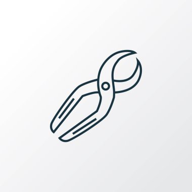 Diş ucu simgesi sembolü. Moda tarzında birinci kalite izole kıskaçlar ögesi.