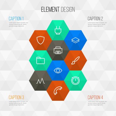 Göz, eylem, soket ve diğer fırça öğeleri ile ayarlamak simgeleri çizgi stili arabirim. İzole vektör çizim arayüzü simgeler.