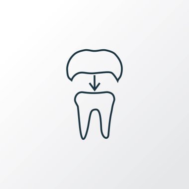 Diş crown simgesi satır sembolü. Premium kalite izole alümina öğe trendy tarzı.