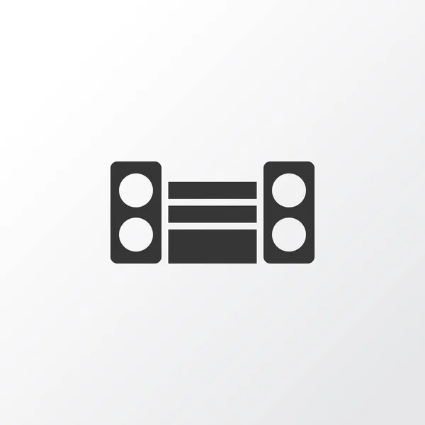 Simbolo icona del sistema audio. Elemento amplificatore isolato di qualità premium in stile trendy . — Vettoriale Stock