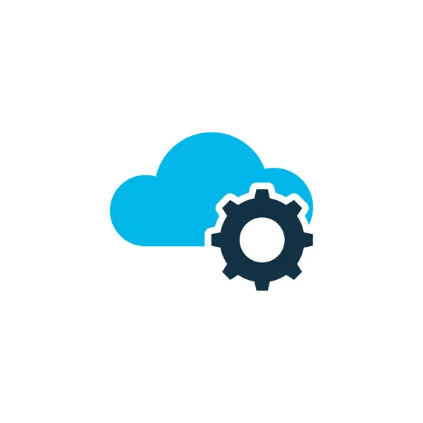 Cloudtech icono símbolo de color. Elemento de tecnología de nube aislada de calidad premium en estilo moderno . — Vector de stock