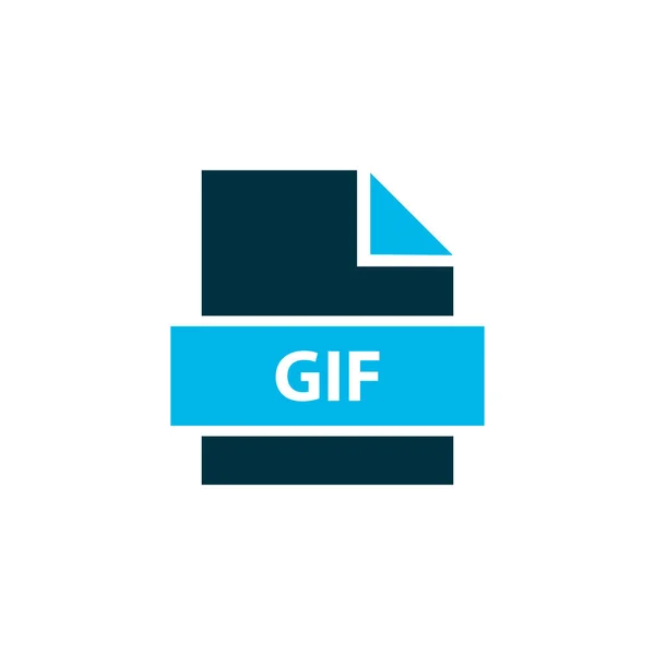 Fil gif ikon färgad symbol. Premium kvalitet isolerat format element i trendig stil. — Stock vektor