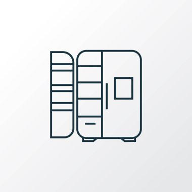 Buzdolabı simgesi satır sembolü. Premium kalite izole buzdolabı öğe trendy tarzı.