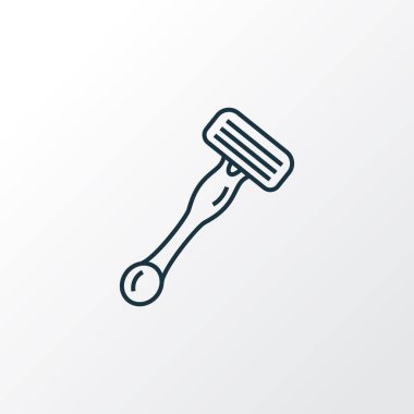 Tıraş jilet simgesi satır sembolü. Premium kalite izole bıçak moda stil öğesinde.