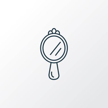 El Ayna simgesi satırı simgesi. Premium kalite izole peeper öğe trendy tarzı.