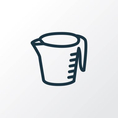 Ölçüm Kupası simgesi satır sembolü. Premium kalite izole mutfak sürahi öğe trendy tarzı.