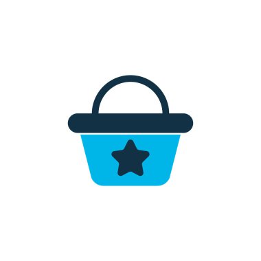 Plaj çantası simgesini renkli sembol. Premium kalite izole çanta moda stil öğesinde.