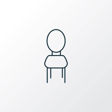 Koltuk simge satır sembolü. Premium kalite izole sandalye öğe trendy tarzı.