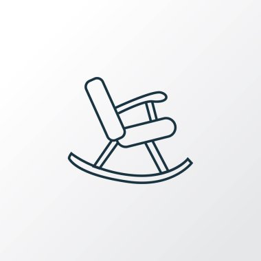 Sallanan sandalye simge satır sembolü. Premium kalite izole hasır mobilya eleman trendy tarzı.