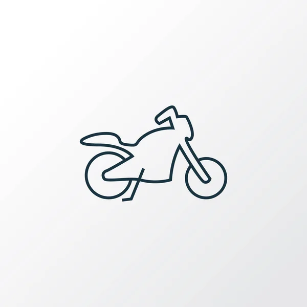 오토바이 아이콘 라인 상징. 유행하는 스타일의 오토바이 부품을 고급으로 분리 한 모습. — 스톡 벡터