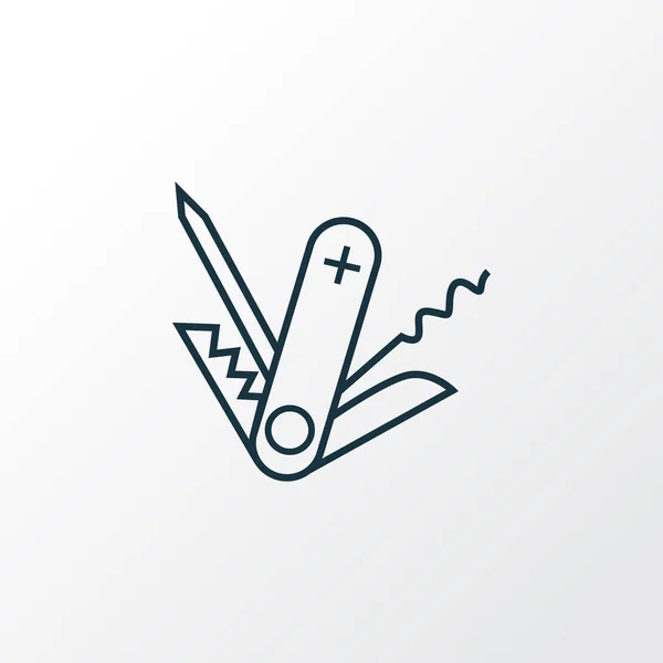Símbolo de línea de icono cuchillo suizo. Elemento de navaja aislada de primera calidad en estilo moderno . — Vector de stock