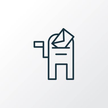 Posta kutusu simgesini satır sembolü. Premium kalite izole postbox öğe trendy tarzı.