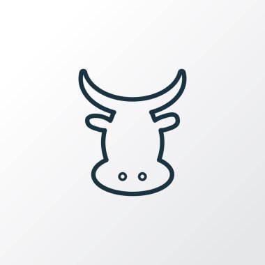 Et ikonu çizgi sembolü. Moda tarzında birinci kalite izole inek ögesi.