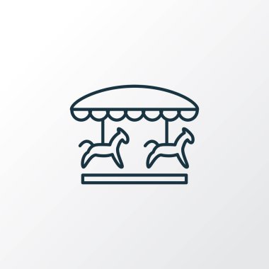 Atlıkarınca simgesi satır sembolü. Premium kalite izole karnaval öğe trendy tarzı.