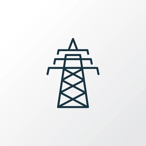 Symbole de ligne d'icône de tour de puissance. Élément d'antenne isolé de qualité Premium dans un style branché . — Image vectorielle