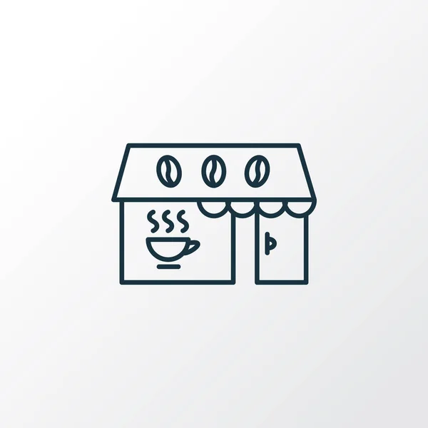 Coffeeshop Ikonę Symbolu Liniowego Elementu Białym Tle Coffeehouse Jakości Premium — Wektor stockowy