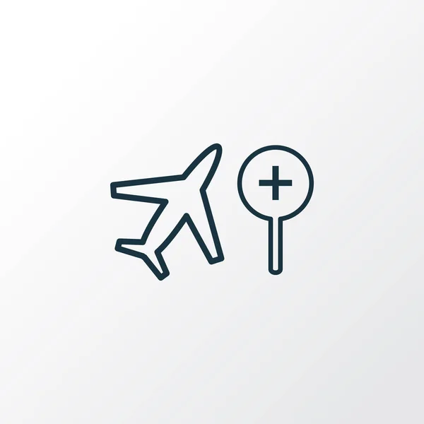 Suche Flugsymbol Zeilensymbol. Premium-Qualität isoliert finden Flugzeug-Element im trendigen Stil. — Stockvektor