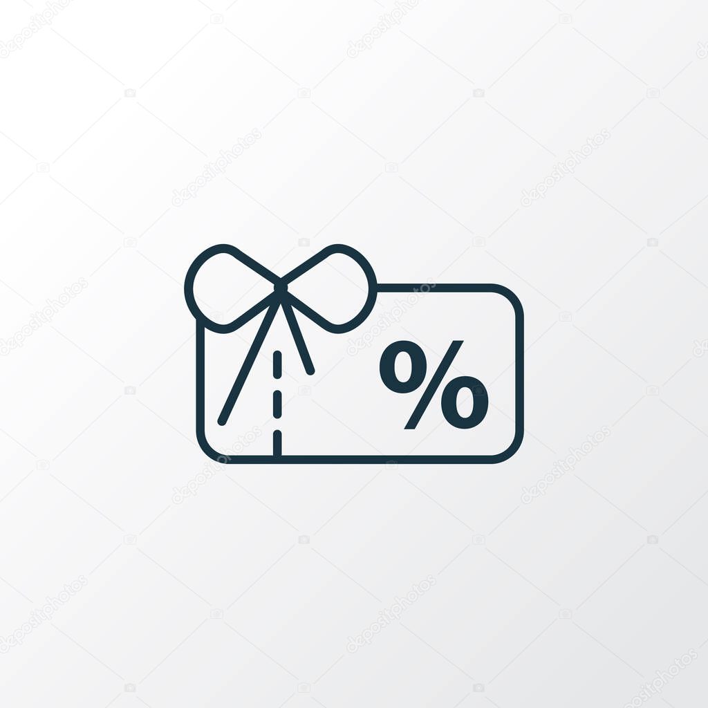 Voucher icon line symbol. Premium quality isolated gift card element in trendy style.
