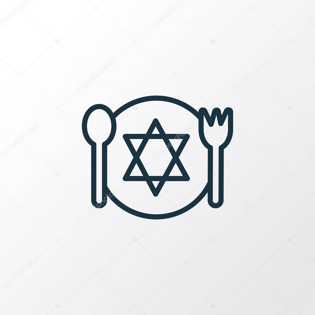 Kosher food icon line symbol. Premium quality isolated meal element in trendy style.