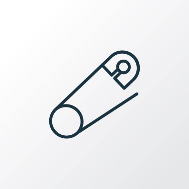 Çengelli iğne simgesi satır sembolü. Premium kalite izole güvenli öğesinde trendy tarzı.