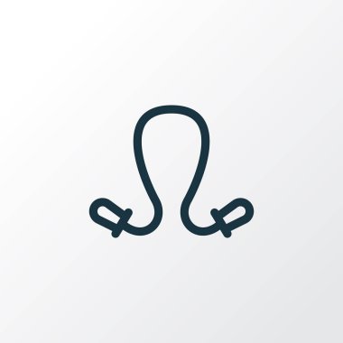 İp ikonu çizgi sembolü atlanıyor. Kaliteli kalite izole edilmiş ip ögesi modada atlama.