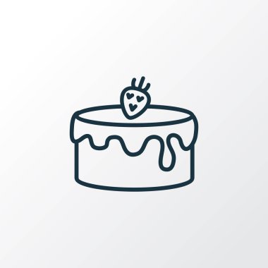 Pasta simgesi satır sembolü. Premium kalite izole tatlı öğe trendy tarzı.