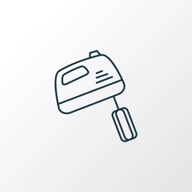 Karıştırıcı simgesini satır sembolü. Premium kalite izole çırpma teli öğe trendy tarzı.