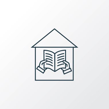 Kütüphane simgesi satır sembolü. Premium kalite izole okuma öğesi trendy tarzı.