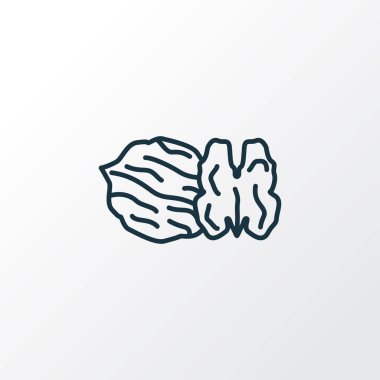 Ceviz simgesi satır sembolü. Premium kalite izole cevizli öğe trendy tarzı.