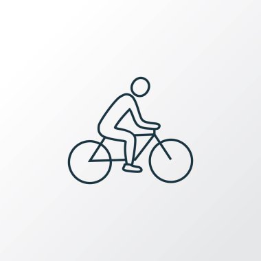 Bisikleti simgesi satır sembolü. Premium kalite izole binmek öğe trendy tarzı.