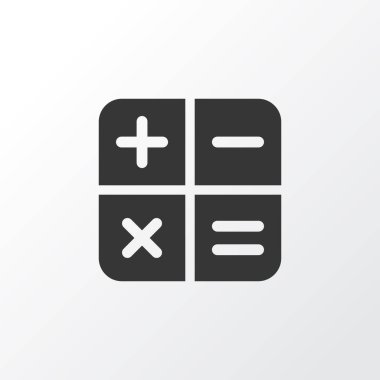 Hesap makinesi simge sembolü. İzole üstün kaliteli moda stil öğesinde hesaplamak.