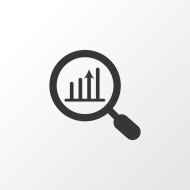 Analytics simgesi simgesi. Premium kalite izole araştırma öğe trendy tarzı.