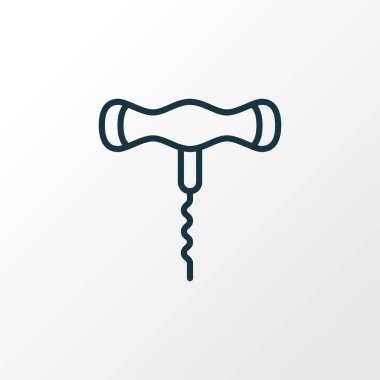 Tirbuşon simgesi satır sembolü. Premium kalite izole şarap açacağı öğe trendy tarzı.