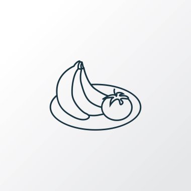 Sağlıklı gıda ikonu çizgisi sembolü. Moda tarzında birinci kalite izole meyve ögesi.
