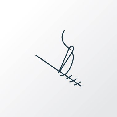 Simge çizgisi sembolü dikiliyor. Moda tarzında birinci kalite izole edilmiş dikiş ögesi.