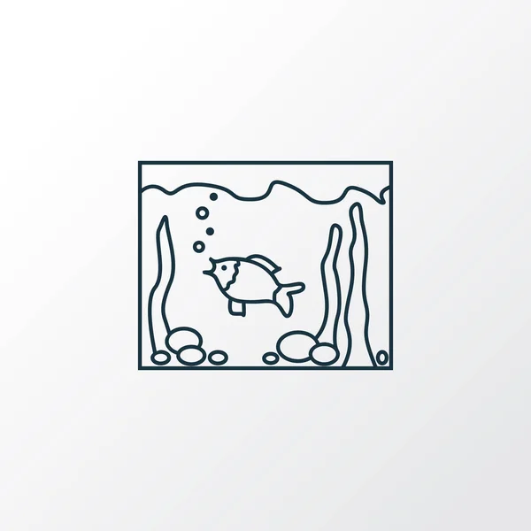 水族館アイコン ライン シンボル。トレンディなスタイルのプレミアム品質分離金魚鉢要素. — ストック写真