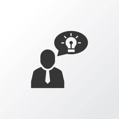 Parlak fikir ikonu sembolü. Moda tarzında birinci kalite izole düşünme ögesi.